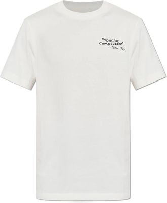 Moncler Logo T-shirt - Heren - T-shirts - Wit - XL - Katoen - Tops