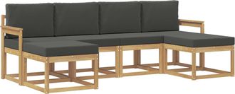 vidaXL Conjunto De Sof&aacute;s De Exterior 6 Uds. Blanco Y Antracita Vidaxl