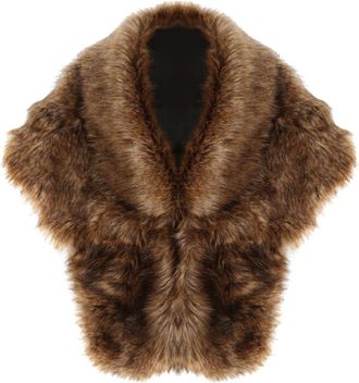 Generic Women Faux Fur Shawl Wrap Bridal Furry Cape Shawl Winter Warm Shoulder Cape Wedding Bridesmaid Soft Plush Dress Wraps Shawls Stoles (01-Silver, One Si