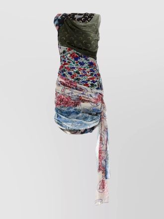 Marine Serre mini dress in printed stretch nylon
