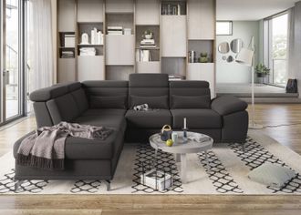 Sit&more Ecksofa &raquo;Cabrio L-Form, B: 274 cm, mit Sitztiefen-, Arm- & Kopfteilverstellung&laquo; 3 Nierenkissen, Federkern, optional Bettfunktion und Stauraum