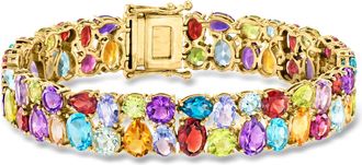 Ross-Simons Multi-Gemstone Bracelet in 18kt Gold Over Sterling