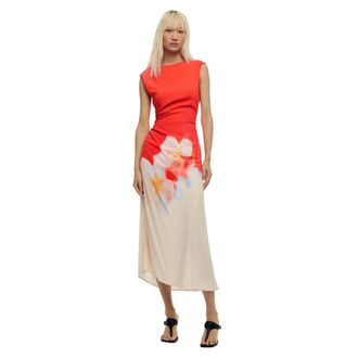 Desigual Orange Viscose Long Womens Dress