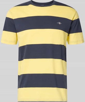 GANT Regular Fit T-Shirt mit Logo-Print Modell BAR in Hellgelb, Gr&ouml;&szlig;e XXXL