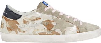 Golden Goose Womens Superstar Low-Top Camo Printed Sneaker In Tan