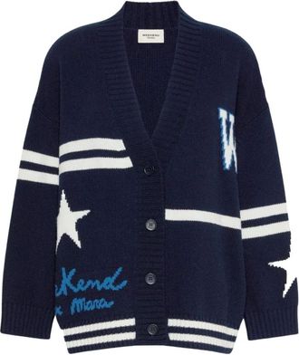 Max Mara Truien & Vesten, Dames, Blauw, S, Wol, Belgio Cardigan