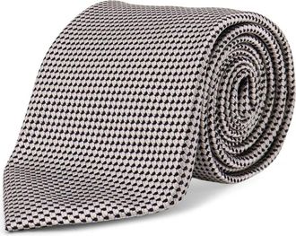 Tom Ford Micro-pattern Zijden Stropdas - Heren - Stropdassen - Grijs - ONE Size - Accessoires