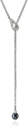 John Hardy Surf Y-Necklace, Diamonds, Grey Pearl, 1.7mm in Silver Grey at Nordstrom, Size 23