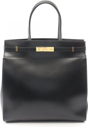 Saint Laurent Black Leather Handbag Tote Bag (Pre-Owned)