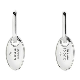 Gucci Trademark Oorbellen met Ovale Tag - Dames - Oorbellen - Grijs - ONE Size - Accessoires