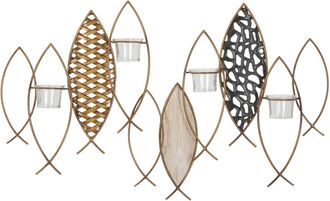 Mauro Ferretti Portavelas De Pared Pez Cm 66x9x40,5