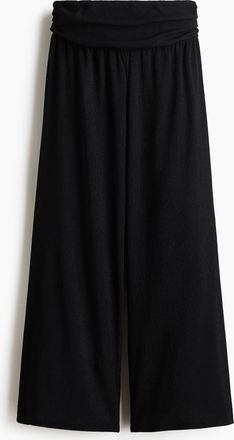 H&M Weite Hose mit gerafftem Bund - Schwarz