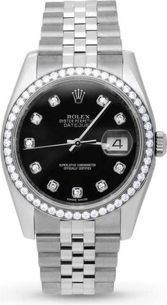 Rolex Pre-owned Rolex Datejust Automatic Chronometer Diamond Black Dial Unisex Watch 116244 BKDJ