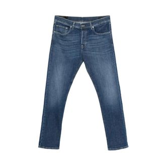 Dondup Slim Fit Jeans, male, Blue, W33, Blue Denim Jeans with Button Fastening