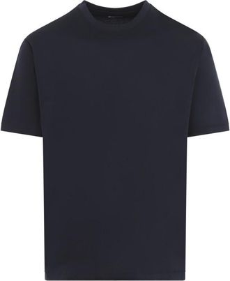 Kiton Dark Blue Crew Neck T-Shirt