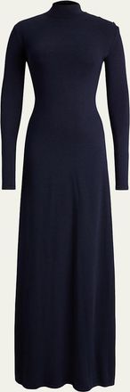 Ralph Lauren Collection Lorina Long-Sleeve Stretch Silk Jersey Maxi Day Dress