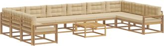 vidaXL Conjunto De Sof&aacute;s De Exterior 11 Uds. Y Beige Vidaxl