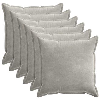 vidaXL Federa 6 Pz Houten Grigio Chiaro 70 X 70 Cm Tessuto Chenille Vidaxl