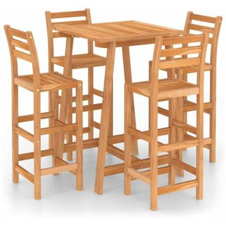 vidaXL 5 Pcs Juego De Madera Baro De Baro