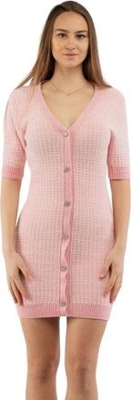 Moschino Gebreide Jurk - Dames - Kleedjes - Roze - S - Katoen - Kleedjes