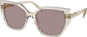 Swarovski SK6016F Asian Fit 3003LA Womens Sunglasses Brown Size 57