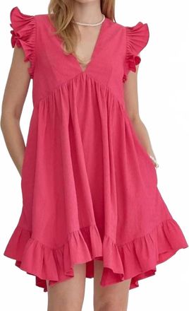 Entro Ruffle Babydoll Dress In Pretty In Pink