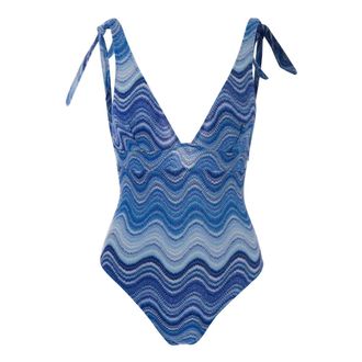 MC2 Saint Barth One-piece, female, Blue, Size: M Marylin Breasted Halter One Piece Swimsuit