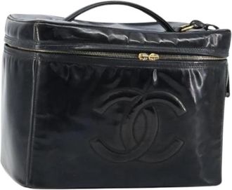 Chanel Pre-owned Patent Leather Pouch - Dames - Vintage Handtas - Zwart - ONE Size - Leer - Vintage