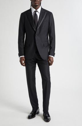 Boglioli Stretch Wool Tuxedo in Black at Nordstrom, Size 40 Us