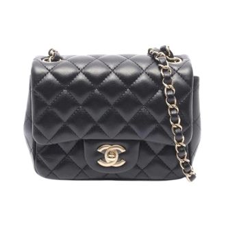 Chanel Pre-owned Mini Matelasse Lamslederen Schoudertas - Dames - Pre-owned - Zwart - Maat: ONE Size Leer