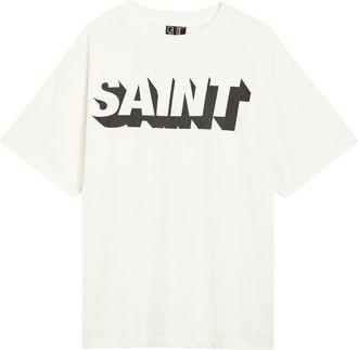 Saint Mxxxxxx Saint Mxxxxxx Alpha Logo-print Cotton T-shirt - White - Xxl