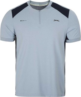Slazenger Heren Logo Geweven Zip Nek Golf T-Shirt (Blauw/Marine)