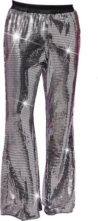 Generic Mens Loose Fit Pants for Mens Brunch Sequin Bling Dance Cosplay Costumes Flare Bell Bottom Glitter Straight Leg Basic Long Boot Cut Leg Summer Fall Pa