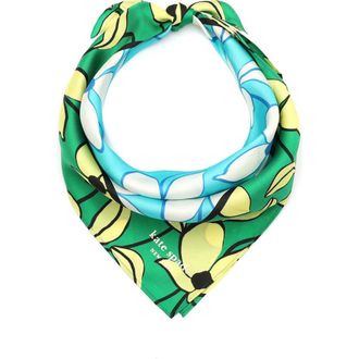 Kate Spade New York floral vines silk bandana scarf in Riviera Blue at Nordstrom Rack