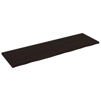 Berkfield Home Table Top Dark Grey 200x60x(2-4) cm Treated Solid Wood Oak