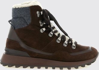 Brunello Cucinelli Calfskin Suede Hiking Boots with a Padded Ankle Collar