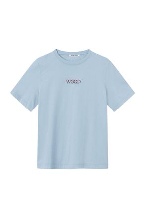 Wood Wood Womens Alma Logo T-Shirt In Sky Blue