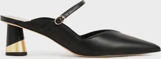 Charles & Keith Cammie Metallic Sculptural Heel Mules