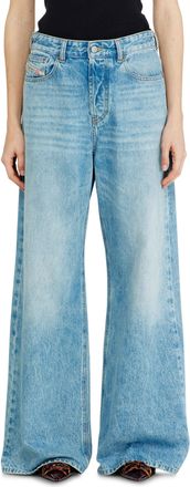 Diesel Relaxed Jeans Low Waist 1996 D-Sire, Light blue, Button fly