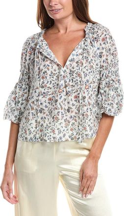 Max Studio Scoop Neck Ballon Sleeve Blouse