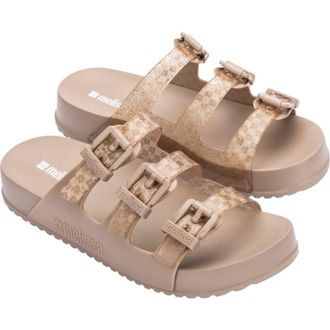 Melissa Cozy Stripes Platform Slide Sandal in Beige at Nordstrom Rack, Size 10