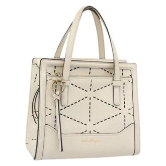 Ferragamo Pre-owned Hand Bag - Dames - Pre-owned - Wit - Maat: ONE Size Leer