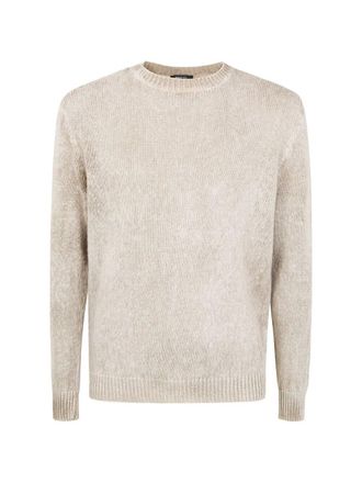 Avant Toi Hand Painted Brushed Linen Round Neck Pullover