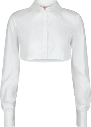 Valentino Cropped Cotton Poplin Shirt