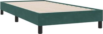 vidaXL Cama Box Spring Sin Colch&oacute;n Terciopelo Verde Oscuro 90x210 Cm Vidaxl