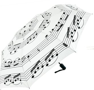 Generic Music Notes Auto Open & Close Folding Umbrella - White