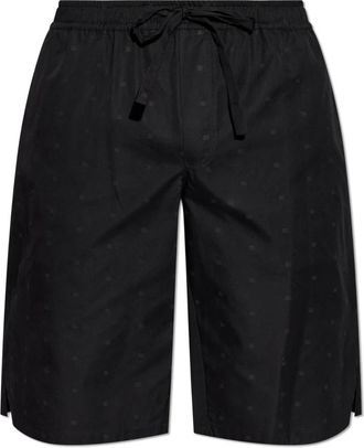 Dolce & Gabbana Printed Cotton Bermuda Shorts - Heren - Korte Broeken - Zwart - XL - Katoen - Korte Broeken