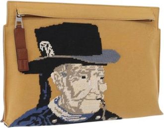 Loewe Pre-owned Canvas Clutch - unisex - Vintage Clutch - Bruin - ONE Size - Leer - Vintage