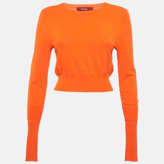 Sies Marjan Orange Knit Gwin Crop Crew Sweater