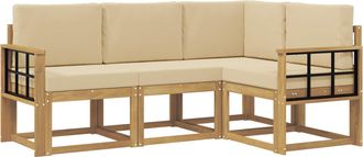vidaXL Conjunto De Sof&aacute;s De Exterior 4 Uds. Y Beige Vidaxl